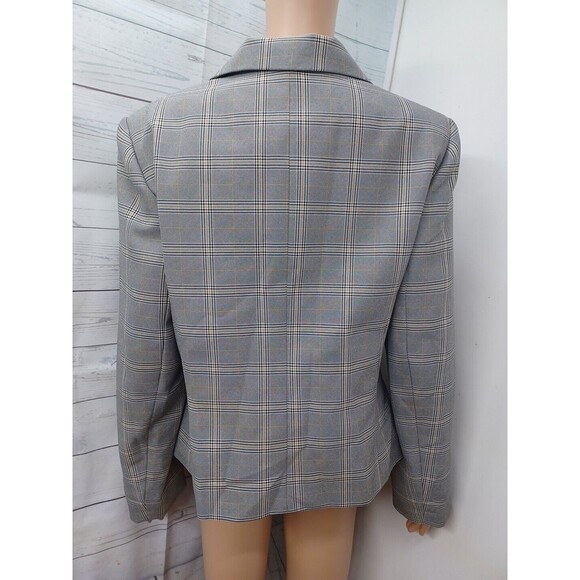 Giorgio Sant Angelo Womens Blazer Jacket Windowpane Gray Sz 12 - Picture 7 of 10